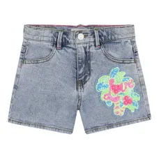 Джинсовые шорты с отделкой из пайеток