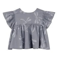 Блузка с оборками и принтом