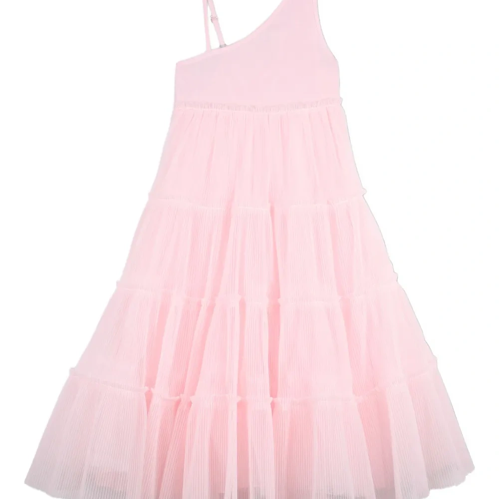 Платье асимметричного кроя с оборками