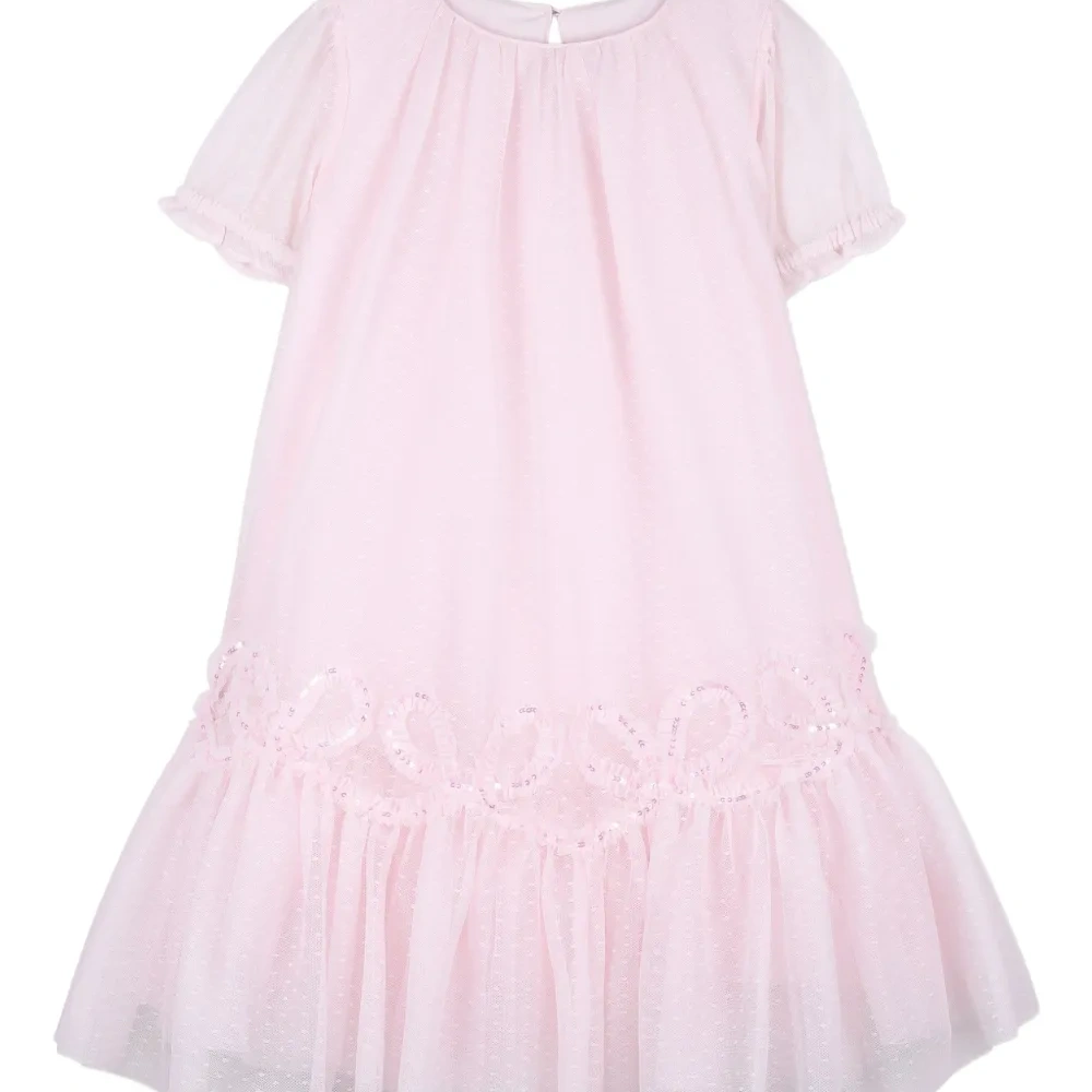 Платье с пайетками и оборками