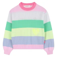 Полосатый свитер с аппликацией