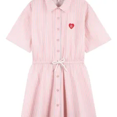 Платье в полоску с аппликацией