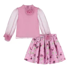 Комплект с цветочной юбкой