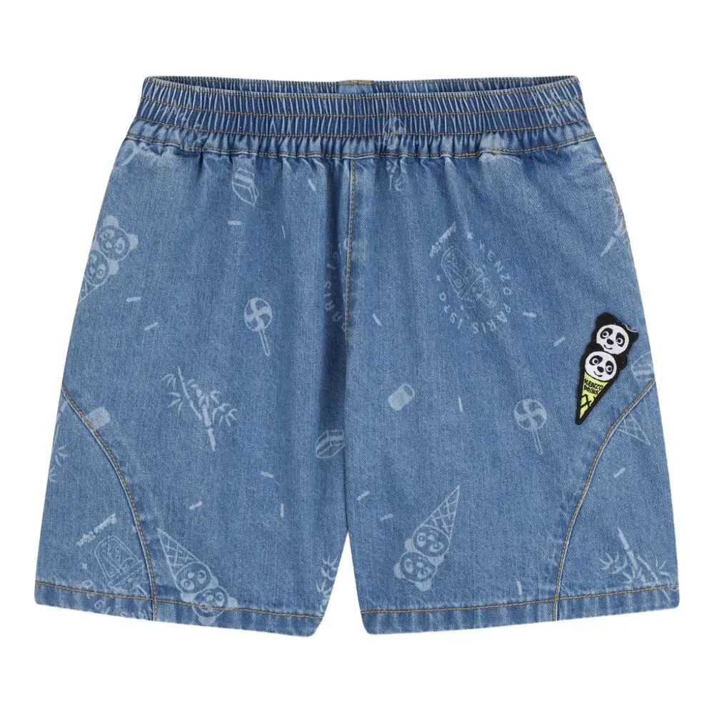 Джинсовые шорты с принтом