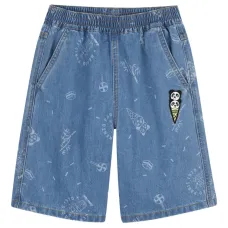 Джинсовые шорты с принтом