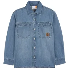 Джинсовая рубашка с логотипом Джинсовая рубашка с логотипом