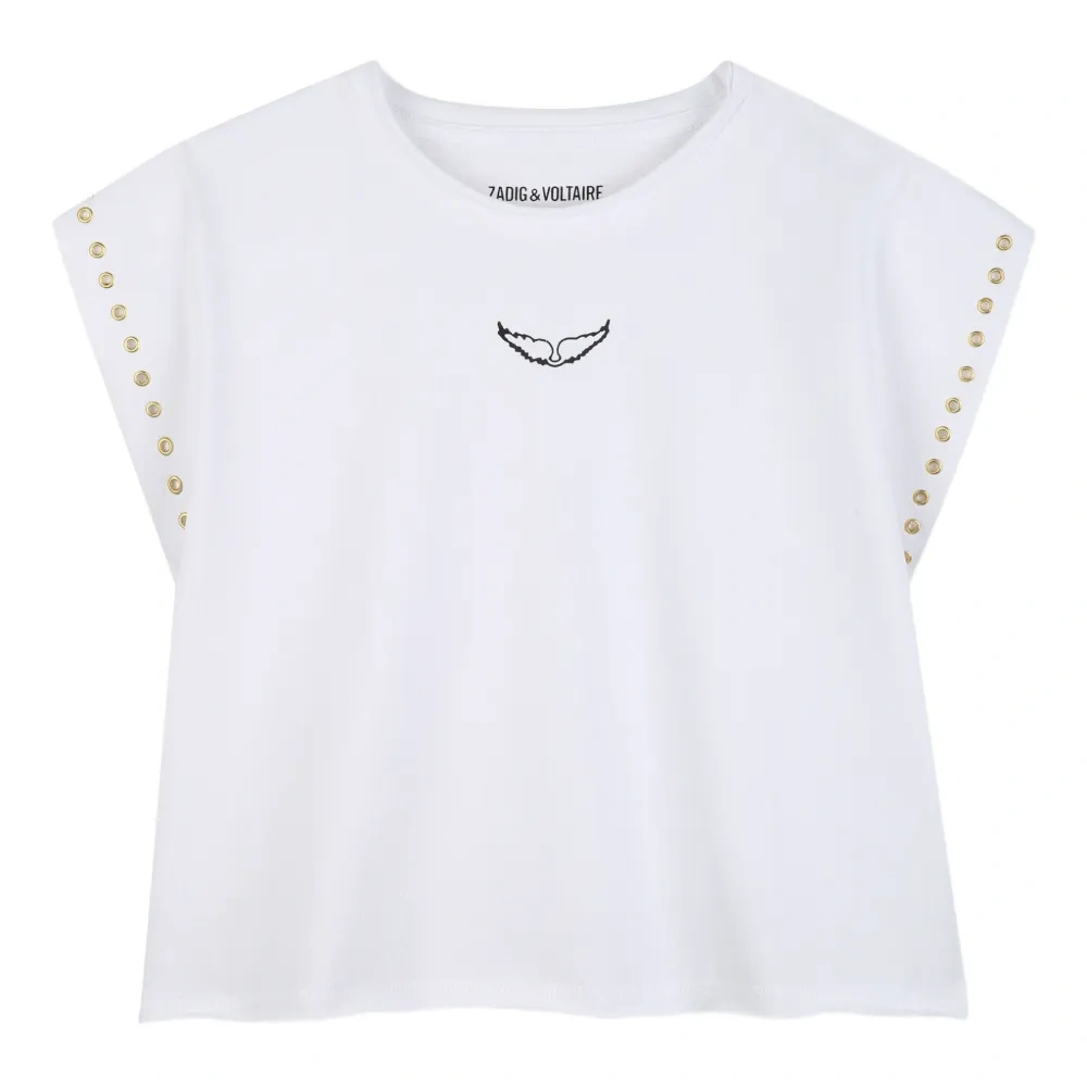 Футболка с графичным принтом и заклепками