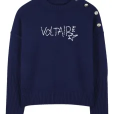 Свитер с пуговицами и вышивкой