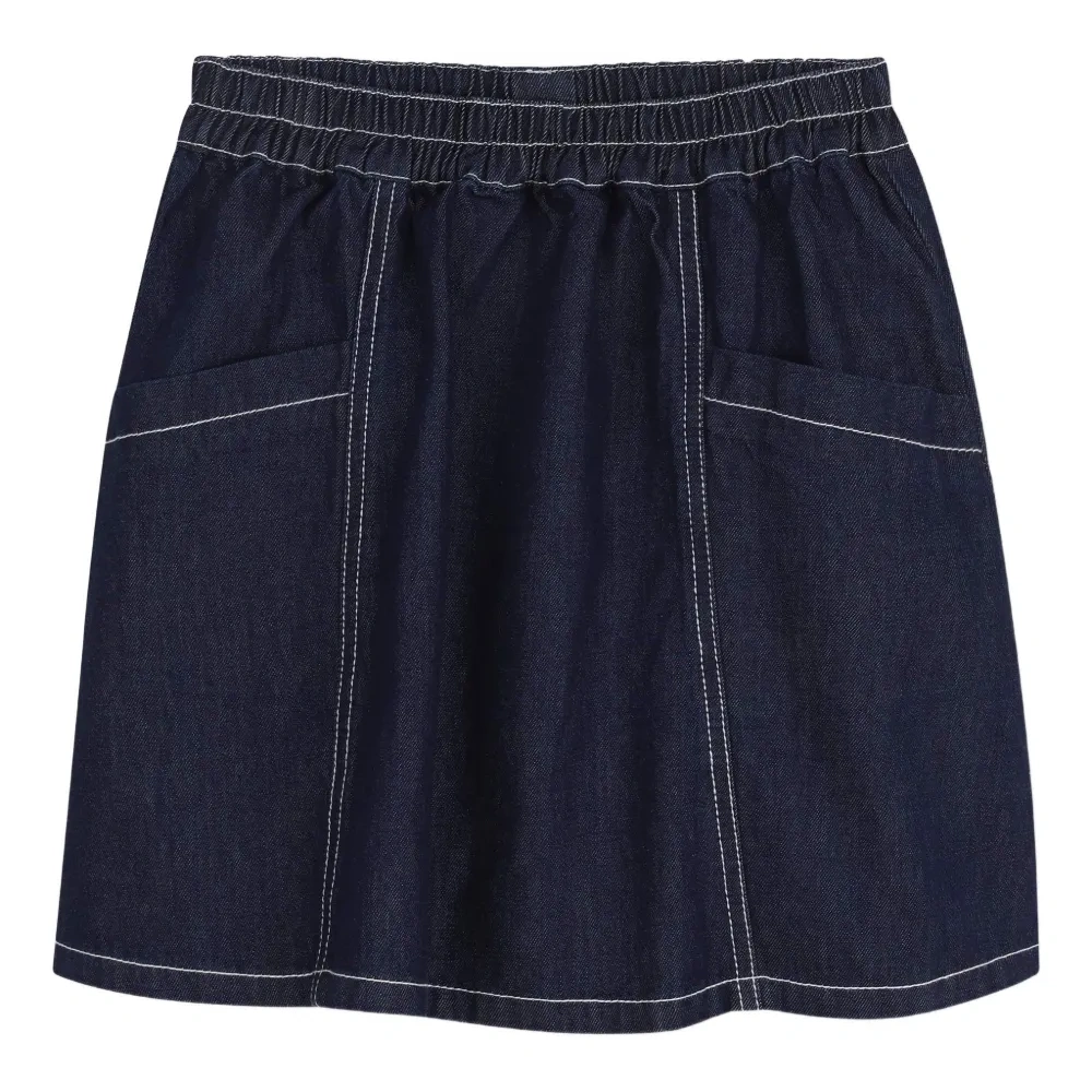 Джинсовая юбка с карманом