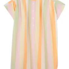 Платье в полоску на пуговицах