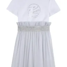 Платье с оборками и логотипом