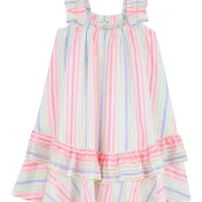 Полосатое платье с оборками