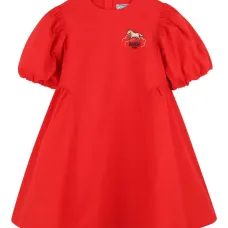 Платье с объемными рукавами и аппликацией Платье с объемными рукавами и аппликацией