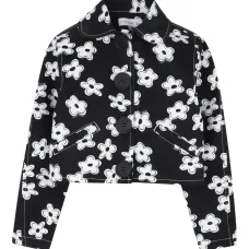 Жакет на пуговицах с цветочным принтом