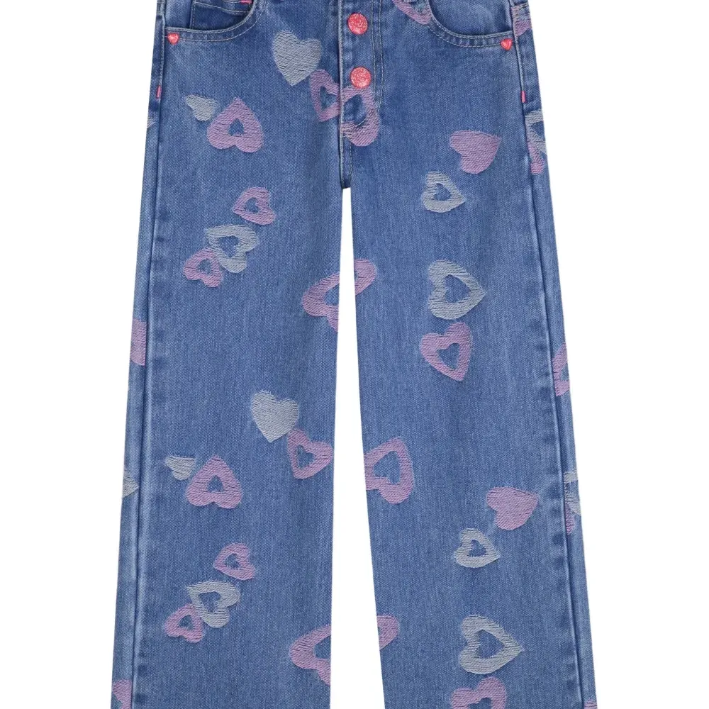Джинсы с сердечками