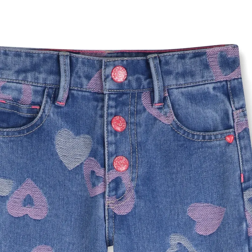 Джинсы с сердечками