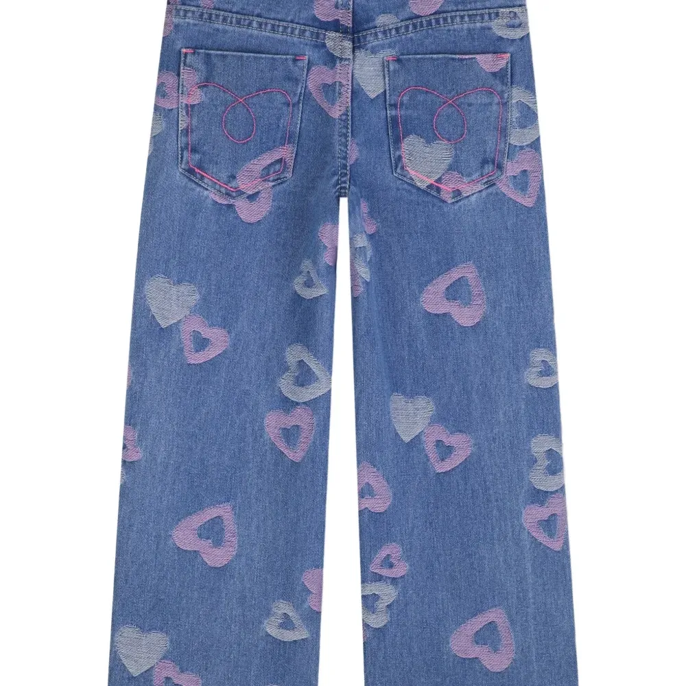 Джинсы с сердечками