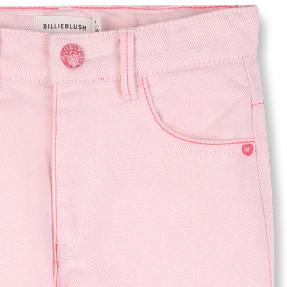 Брюки с карманом, украшенным пайетками