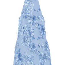 Мини-платье с цветочным принтом и воротником-халтера