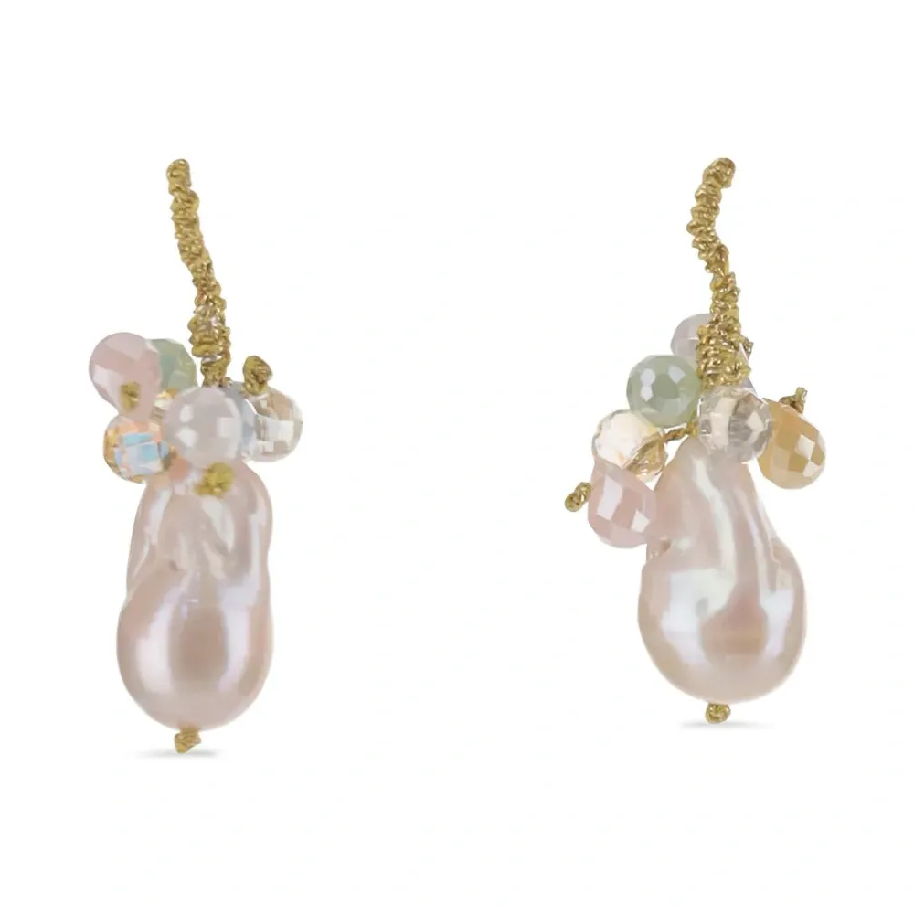 Серьги-подвески с кристаллами