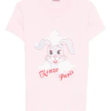 Футболка с изображением кролика и мотивом зимних праздников Футболка с изображением кролика и мотивом зимних праздников