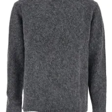 Свитер с круглым вырезом и ребристыми манжетами