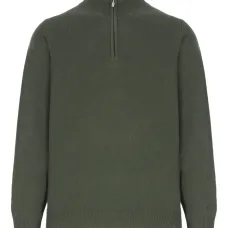 Свитер из шерсти ягнёнка с молнией на воротнике