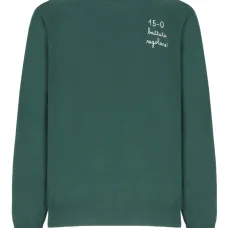 Вязаный свитер с вышивкой и круглым вырезом