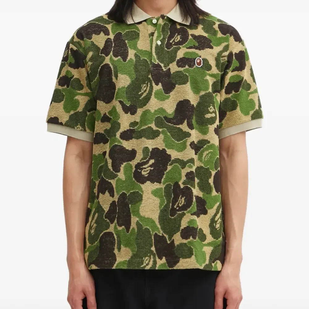 Поло с жаккардовым камуфляжным узором