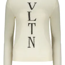 Свитер с вышитым логотипом и круглым вырезом