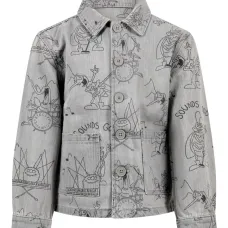 Куртка с застежкой на пуговицы и графичным принтом Куртка с застежкой на пуговицы и графичным принтом