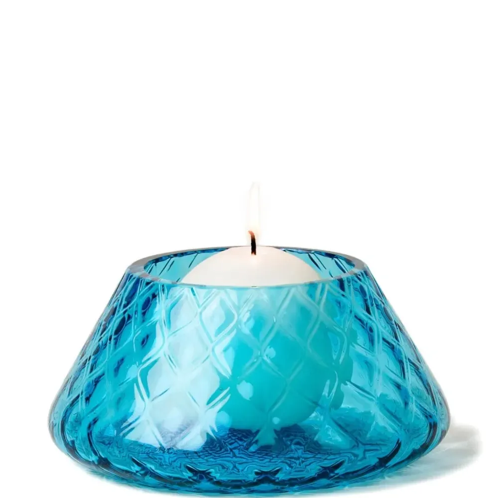 Текстурированный подсвечник Lele цвета аквамарин