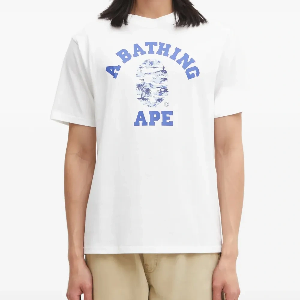 Футболка с камуфляжным принтом «Пальмовые деревья» и графическим принтом College