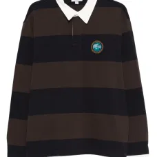 Поло в полоску с нашивкой-логотипом