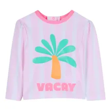 Полосатый топ с длинными рукавами и защитой от солнца Полосатый топ с длинными рукавами и защитой от солнца