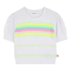 Полосатая футболка с объемными рукавами