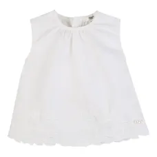 Топ с цветочными аппликациями