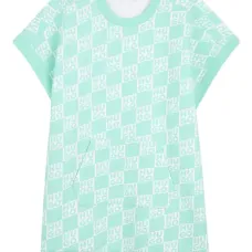 Платье с короткими рукавами и узором