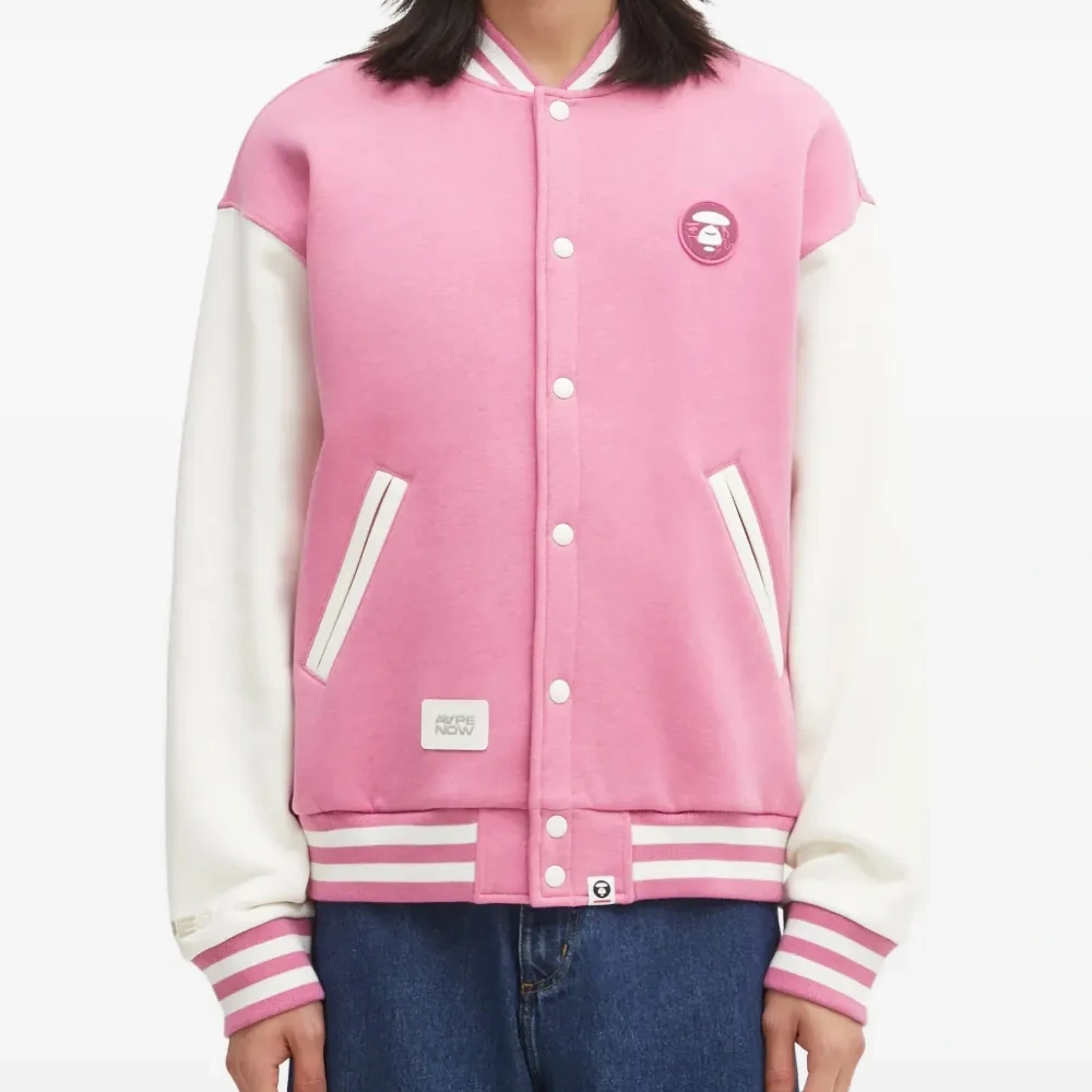 Бомбер с застежкой на пуговицы и отделкой в полоску