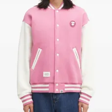 Бомбер с застежкой на пуговицы и отделкой в полоску