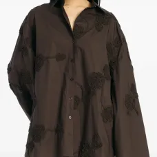 Рубашка оверсайз с цветочным принтом