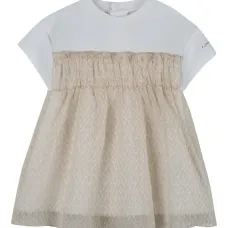 Платье с оборками и логотипом