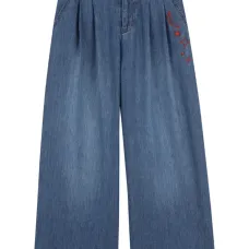 Вышитые плиссированные джинсы