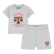 Костюм с шортами и принтом тигра