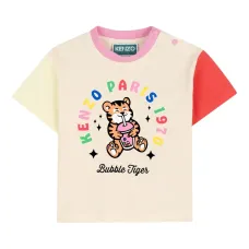 Футболка в стиле колор-блок с принтом "Bubble Tiger"