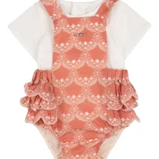 Боди с оборками и цветочным принтом