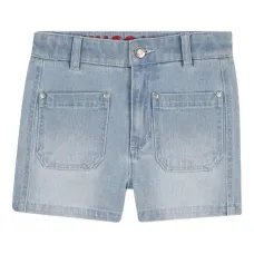 Джинсовые шорты с накладными карманами