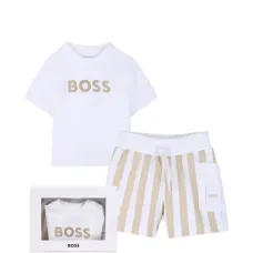 Комплект из топа и шортов в полоску