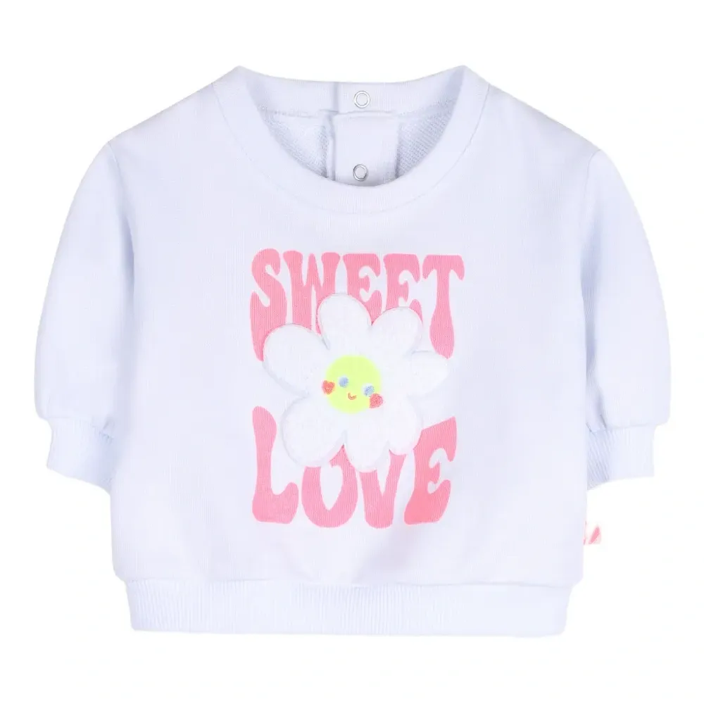 Комплект из топа и брюк с цветочной аппликацией