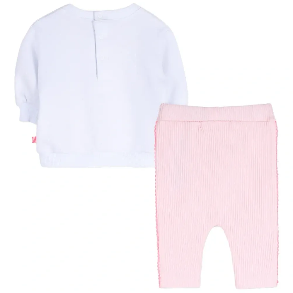 Комплект из топа и брюк с цветочной аппликацией